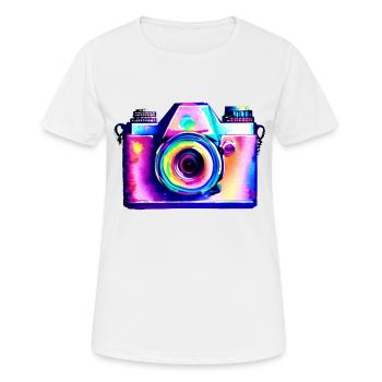 Photographe drôle Photographier Photographes Photographes - T-shirt respirant Femme - blanc - Devant - AI Model Female 172 dark (172cm)