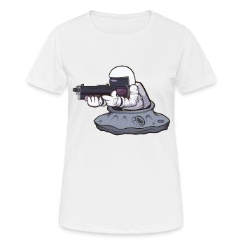 Astronaute avec arme - T-shirt respirant Femme - blanc - Devant - AI Model Female 172 dark (172cm)