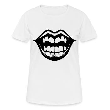 Lips, mouth, kissing lips - Women's Breathable T-Shirt - white - Front - AI Model Female 172 dark (172cm)