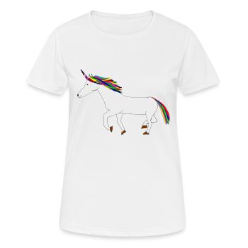 buntes Einhorn - Frauen T-Shirt atmungsaktiv - Weiß - Vorne - AI Model Female 172 dark (172cm)