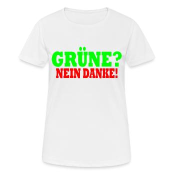 grüne nein danke - Frauen T-Shirt atmungsaktiv - Weiß - Vorne - AI Model Female 172 dark (172cm)