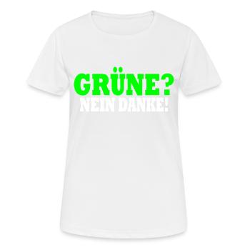 grüne nein danke - Frauen T-Shirt atmungsaktiv - Weiß - Vorne - AI Model Female 172 dark (172cm)