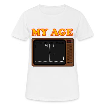 Pong TV MyAge - T-shirt respirant Femme - blanc - Devant - AI Model Female 172 dark (172cm)