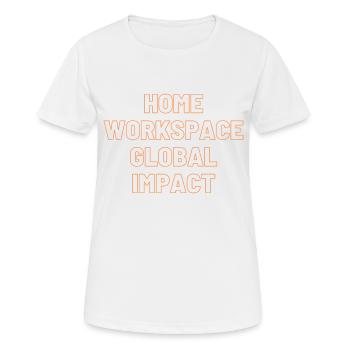 Home Workspace, Global Impact gifts for homeworker - Women's Breathable T-Shirt - white - Front - AI Model Female 172 dark (172cm)