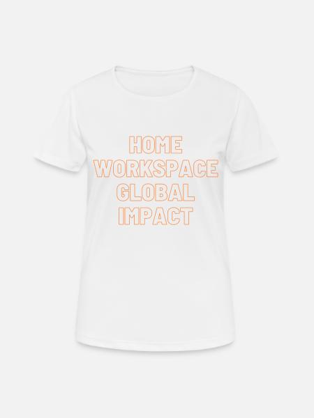 Espace de travail à domicile, cadeaux à impact mondial pour les travailleurs à domicile - T-shirt respirant Femme - blanc