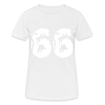 66 Zahl Trikot - Frauen T-Shirt atmungsaktiv - Weiß - Vorne - AI Model Female 172 dark (172cm)