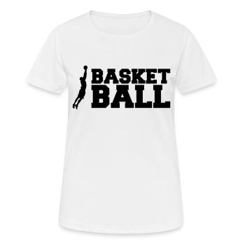 basketball - Women's Breathable T-Shirt - white - Front - AI Model Female 172 dark (172cm)