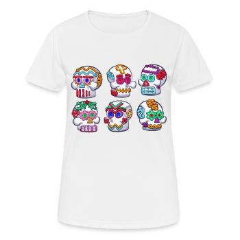 Crânes en sucre - T-shirt respirant Femme - blanc - Devant - AI Model Female 172 dark (172cm)