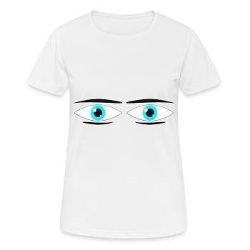 Paire d’yeux turquoise - T-shirt respirant Femme - blanc - Devant - AI Model Female 172 dark (172cm)