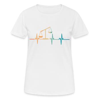 Herzschlag-Balance - Frauen T-Shirt atmungsaktiv - Weiß - Vorne - AI Model Female 172 dark (172cm)