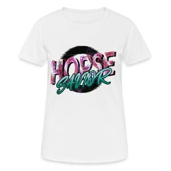 Idée de cadeau cerf Quarter Horse Geek - T-shirt respirant Femme - blanc - Devant - AI Model Female 172 dark (172cm)