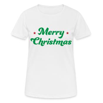 Merry Christmas Sternchen gruen rot - Frauen T-Shirt atmungsaktiv - Weiß - Vorne - AI Model Female 172 dark (172cm)