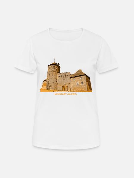 Neustadt Glewe Burg Mecklenburg Vorpommern - Dame T-shirt svedtransporterende - hvid