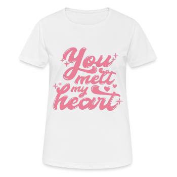 You melt my heart - Frauen T-Shirt atmungsaktiv - Weiß - Vorne - AI Model Female 172 dark (172cm)
