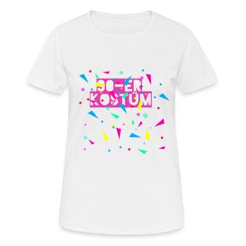 90 ' s Costume, Costume, 90 ' s, carnaval, confettis - T-shirt respirant Femme - blanc - Devant - AI Model Female 172 dark (172cm)