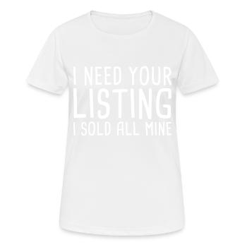 J’ai besoin de votre annonce, j’ai vendu tout le mien - T-shirt respirant Femme - blanc - Devant - AI Model Female 172 dark (172cm)