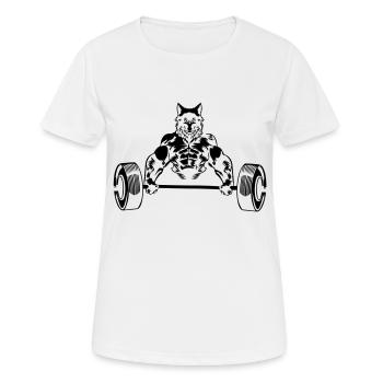 wolf bodybuider - Frauen T-Shirt atmungsaktiv - Weiß - Vorne - AI Model Female 172 dark (172cm)