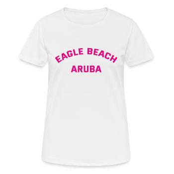 Eagle Beach - Aruba - Oranjestad - Dutch Caribbean - Women's Breathable T-Shirt - white - Front - AI Model Female 172 dark (172cm)