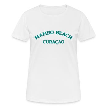 Mambo Beach - Curacao - Dutch Caribbean - Karibik - Frauen T-Shirt atmungsaktiv - Weiß - Vorne - AI Model Female 172 dark (172cm)