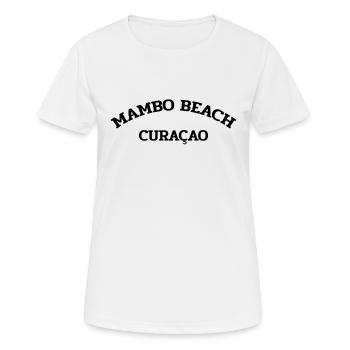 Mambo Beach - Curacao - Dutch Caribbean - Karibik - Frauen T-Shirt atmungsaktiv - Weiß - Vorne - AI Model Female 172 dark (172cm)
