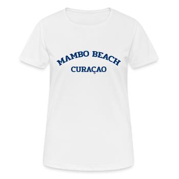 Mambo Beach - Curacao - Dutch Caribbean - Karibik - Frauen T-Shirt atmungsaktiv - Weiß - Vorne - AI Model Female 172 dark (172cm)