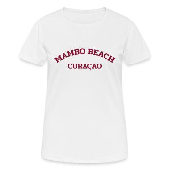 Mambo Beach - Curacao - Dutch Caribbean - Karibik - Frauen T-Shirt atmungsaktiv - Weiß - Vorne - AI Model Female 172 dark (172cm)