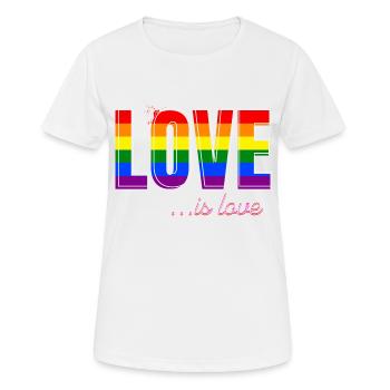 Love is Love @ Markus - Women's Breathable T-Shirt - white - Front - AI Model Female 172 dark (172cm)