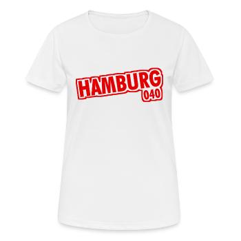 Hambourg - 040 - Ville hanséatique - Alster - Elbe - T-shirt respirant Femme - blanc - Devant - AI Model Female 172 dark (172cm)