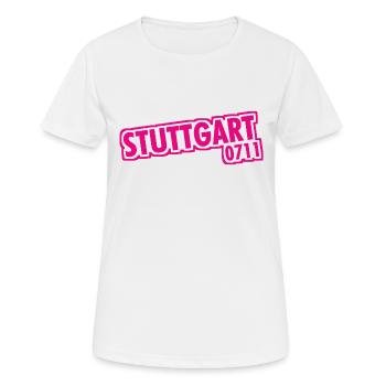 Stuttgart - 0711 - Area Code - Baden-Württemberg - Women's Breathable T-Shirt - white - Front - AI Model Female 172 dark (172cm)