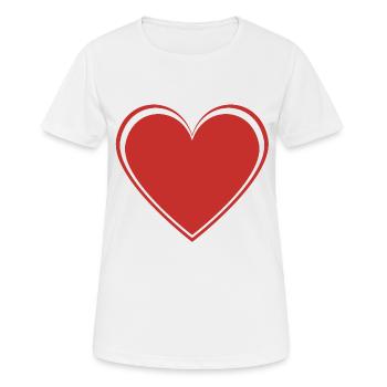 Red heart to declare your love - Women's Breathable T-Shirt - white - Front - AI Model Female 172 dark (172cm)
