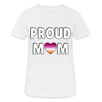 Proud mom lesbian flag heart - Women's Breathable T-Shirt - white - Front - AI Model Female 172 dark (172cm)
