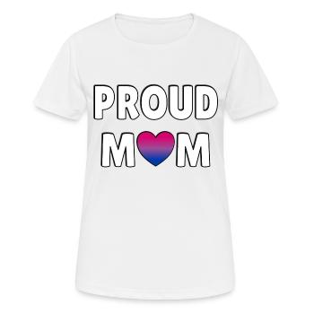 Fier coeur de drapeau maman bi - T-shirt respirant Femme - blanc - Devant - AI Model Female 172 dark (172cm)