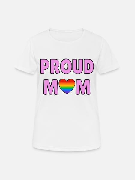 Proud mom rainbow heart Proud parents LGBTQ family - Women's Breathable T-Shirt - white