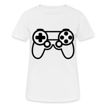 manette de jeux vidéo - T-shirt respirant Femme - blanc - Devant - AI Model Female 172 dark (172cm)
