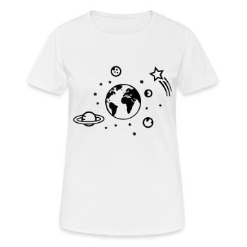 Univers 01 - T-shirt respirant Femme - blanc - Devant - AI Model Female 172 dark (172cm)
