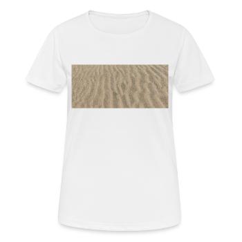 Sand horizontal - Frauen T-Shirt atmungsaktiv - Weiß - Vorne - AI Model Female 172 dark (172cm)