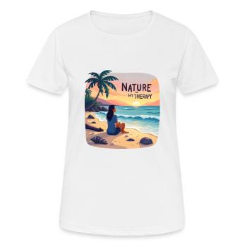 Nature is my Therapy - Holidays by the sea - Women's Breathable T-Shirt - white - Front - AI Model Female 172 dark (172cm)