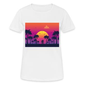 sunset surf - Frauen T-Shirt atmungsaktiv - Weiß - Vorne - AI Model Female 172 dark (172cm)