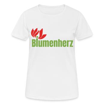 Final Logo Blumen - Frauen T-Shirt atmungsaktiv - Weiß - Vorne - AI Model Female 172 dark (172cm)