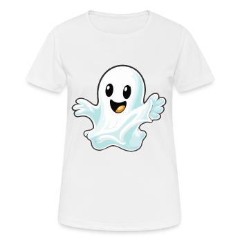 Geist - Frauen T-Shirt atmungsaktiv - Weiß - Vorne - AI Model Female 172 dark (172cm)