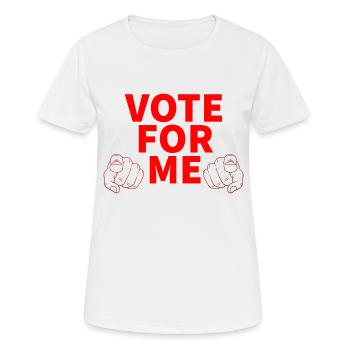 VOTE FOR ME - Frauen T-Shirt atmungsaktiv - Weiß - Vorne - AI Model Female 172 dark (172cm)