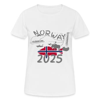 Norvège 2025 Sébaste avec montagnes et pêche à l’orignal - T-shirt respirant Femme - blanc - Devant - AI Model Female 172 dark (172cm)