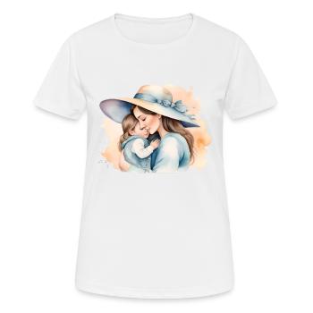 Mütterliche Wärme - Frauen T-Shirt atmungsaktiv - Weiß - Vorne - AI Model Female 172 dark (172cm)