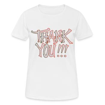 VIELEN DANK - Frauen T-Shirt atmungsaktiv - Weiß - Vorne - AI Model Female 172 dark (172cm)