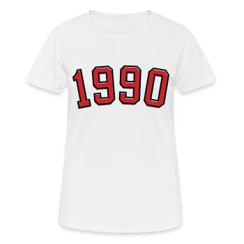 Jahrgang Sport 1990 - Frauen T-Shirt atmungsaktiv - Weiß - Vorne - AI Model Female 172 dark (172cm)