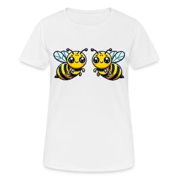 Guêpe abeille 2 - T-shirt respirant Femme - blanc - Devant - AI Model Female 172 dark (172cm)