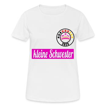 kleine Schwester 2025 - Frauen T-Shirt atmungsaktiv - Weiß - Vorne - AI Model Female 172 dark (172cm)