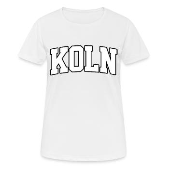 Köln Logo: Kollegiales Design im deutschen Stil - Frauen T-Shirt atmungsaktiv - Weiß - Vorne - AI Model Female 172 dark (172cm)