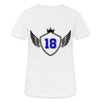 18 wappen - Frauen T-Shirt atmungsaktiv - Weiß - Vorne - AI Model Female 172 dark (172cm)