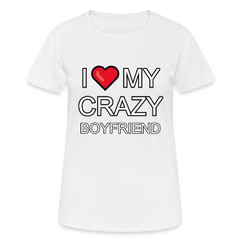 J’adore mon copain fou - T-shirt respirant Femme - blanc - Devant - AI Model Female 172 dark (172cm)